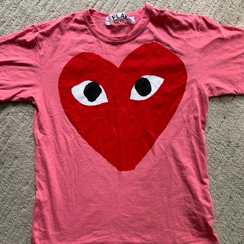Pink comme des garçon heart tee